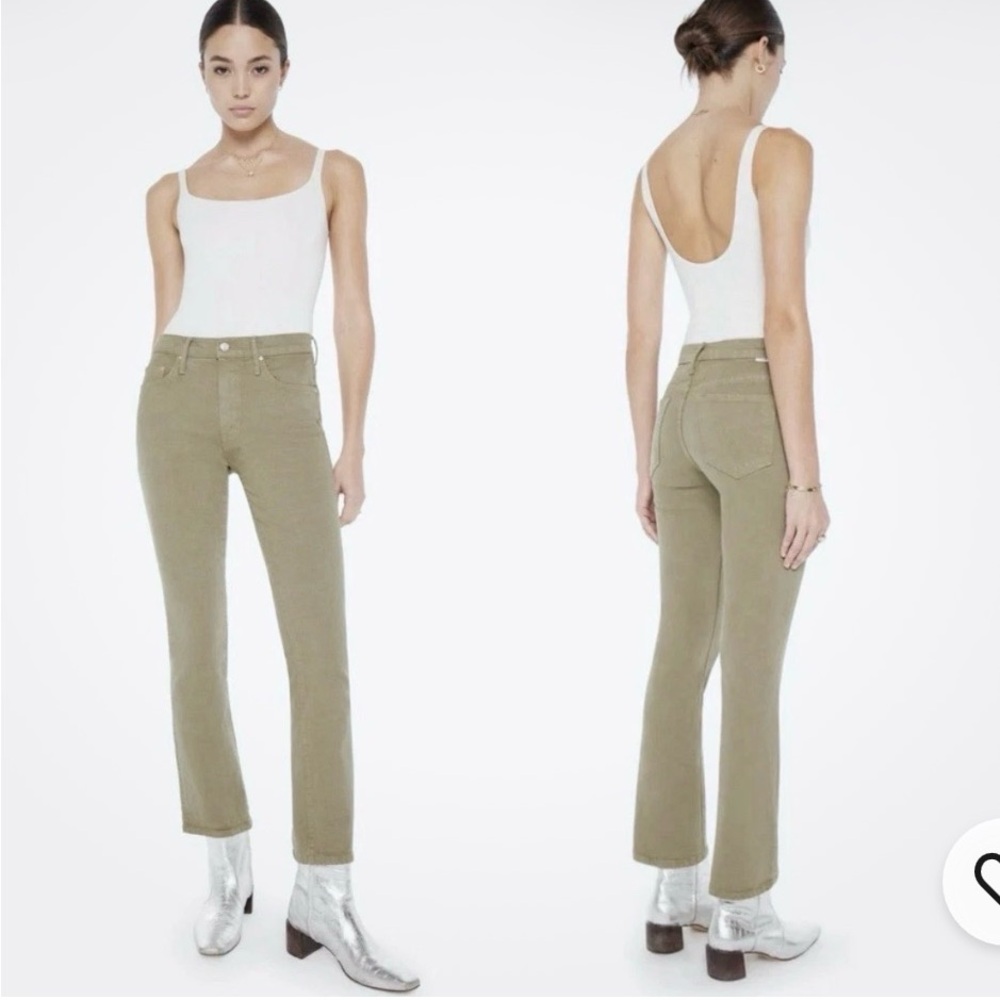 Mother The Insider Hover Ankle Jeans Womens Size 27 Mermaid Green Cotton